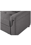 Lilola Home Lucca Linen Reversible Sleeper Sectional Sofa Steel Gray