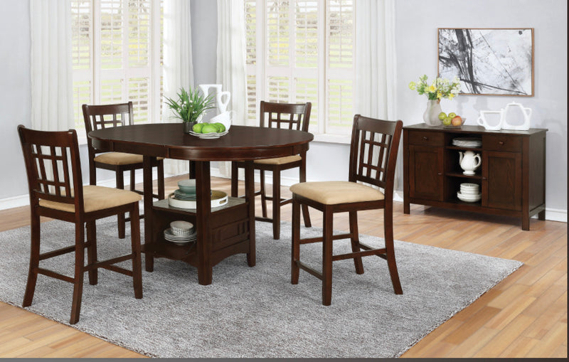 Lavon Oval Counter Height Table Warm Brown