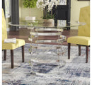 Maximilian 47.25" Pedestal Dining Table and 4 chairs