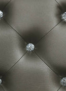 Gunnison Queen Panel Bed With LED Lighting Silver Metallic