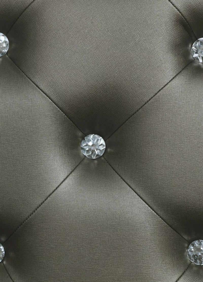 Gunnison Queen Panel Bed With LED Lighting Silver Metallic