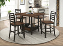 Sanford 5-Piece Round Counter Dining Set Cinnamon And Espresso