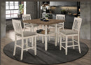 Sarasota 5-Piece Round Counter Dining Set Nutmeg And Rustic Cream