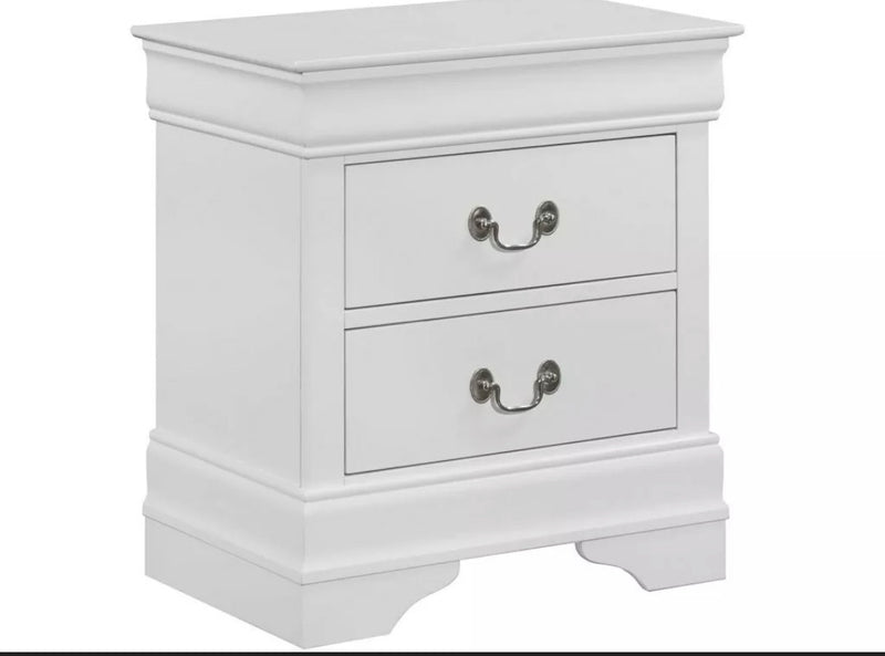 Louis Philippe Queen Sleigh Panel Bed White