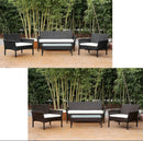 Patio 4 PCS Wicker Furniture Outdoor Rattan Sofa Table Garden Conversation Set