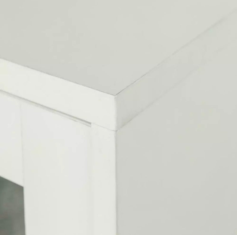 Avenue Wood Fireplace TV Console with Metal Legs - White. 52"