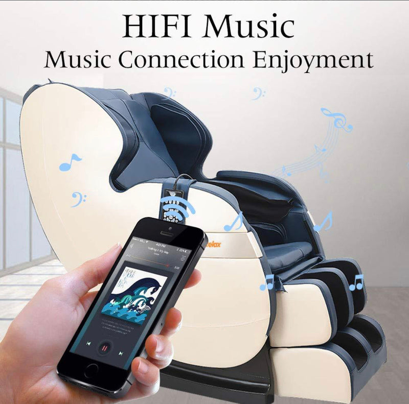 SS01 Massage Chair Recliner with Zero Gravity, Full Body Air Pressure, Bluetooth, Heat and Foot Roller Included