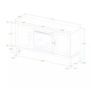 Avenue Wood Fireplace TV Console with Metal Legs - White. 52"